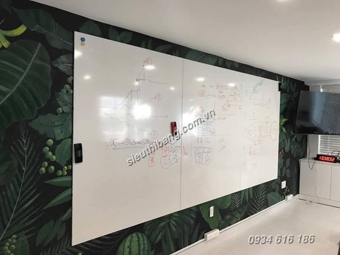 bảng từ trắng không khung ceramic